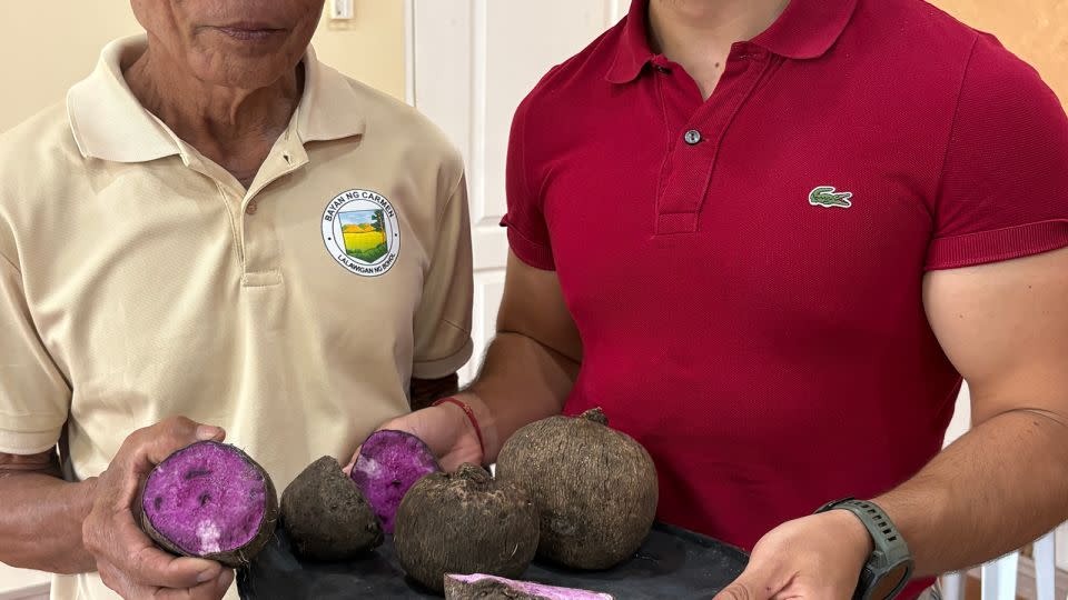 Jeffrey Cesari took a two-hour boat ride to meet with a 73-year-old farmer and others who could help him buy ube. - Jeffrey Cesari
