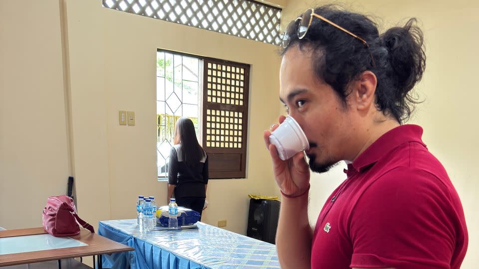 Cesari sampled different types of ube powder from the Philippines for an ube latte mix he wants to launch this summer. - Jeffrey Cesari