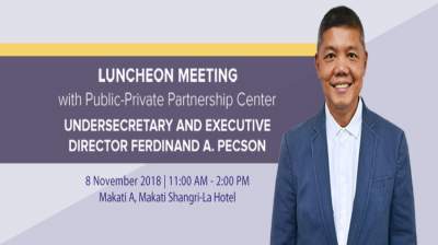 Luncheon Meeting with PPP Center Usec. and Exec. Dir. Ferdinand A. Pecson