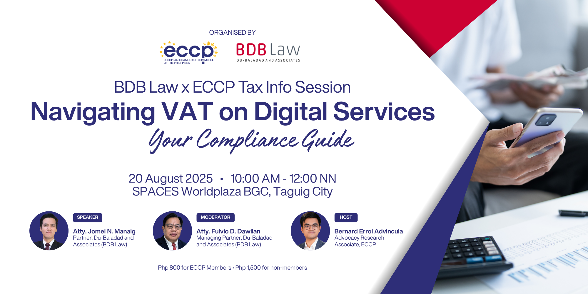 BDB Law x ECCP Tax Info Session Navigating VAT on Digital Services: Your Compliance Guide
