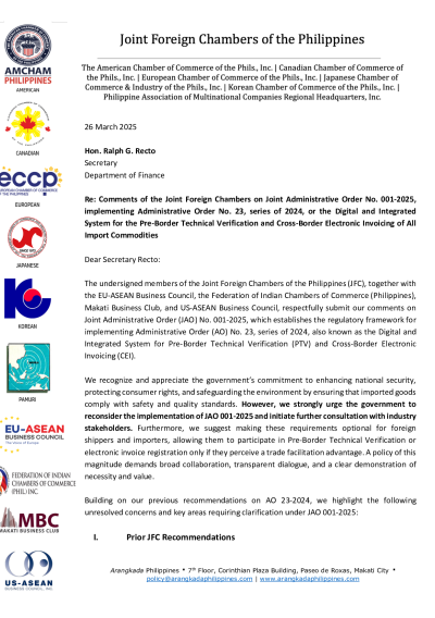 JFC Position Paper on JAO 001 - 2025